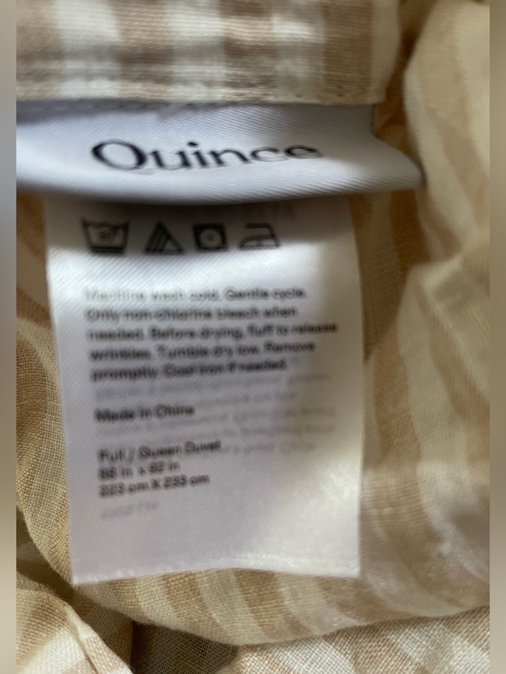 NWOT Quince European Linen Stripe 1 Piece Duvet Cover, Full/Queen (Natural) - Picture 4 of 5